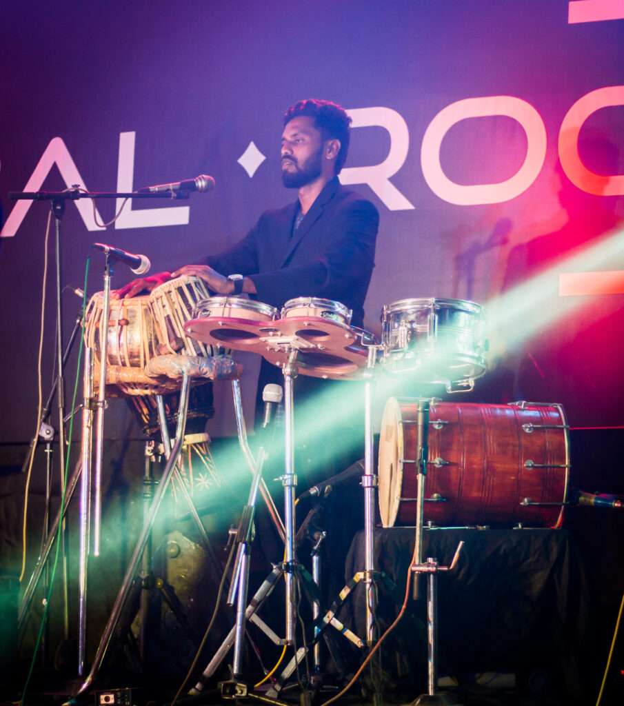 Vishal Kothawale playing the Tabla during live